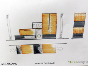 11treedesigns - Zeichnung HiFi Möbel